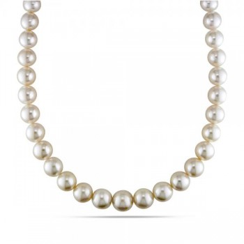 Cultured South Sea Pearls Strand Graduated Necklace 11-13.9mm 14k Gold