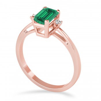 Emerald Emerald Cut Three-Stone Ring 18k Rose Gold (1.04ct)