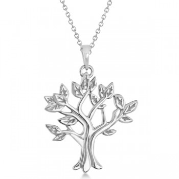 My Tree of Life Pendant Necklace in Solid 14K White Gold