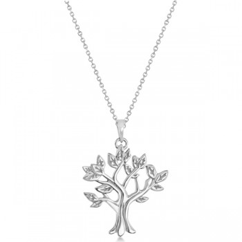 My Tree of Life Pendant Necklace in Solid 14K White Gold