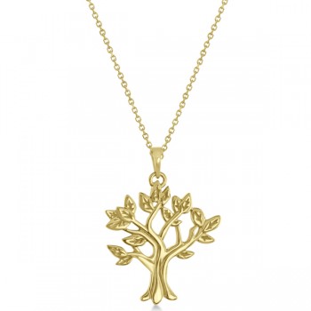 My Tree of Life Pendant Necklace in Solid 14K Yellow Gold