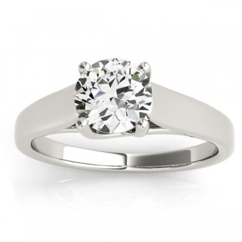 Lucida Solitaire Cathedral Engagement Ring 18k White Gold