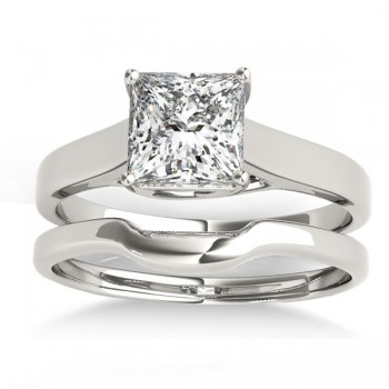 Solitaire Bridal Set 14k White Gold