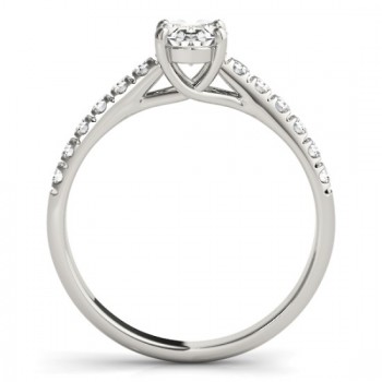 Oval Cut Diamond Engagement Ring 14K White Gold (0.39ct)