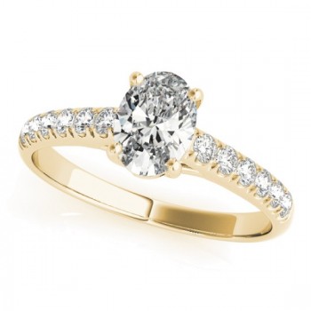 Oval Cut Diamond Engagement Ring 14K Yellow Gold (0.39ct)