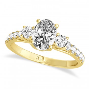 Oval Cut Lab Grown Diamond Engagement Ring 14k Yellow Gold (1.40ct)