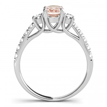 Oval Cut Morganite & Diamond Engagement Ring Platinum (1.40ct)