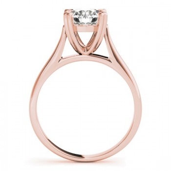 Solitaire Cathedral Prong-Set Engagement Ring Setting 14K Rose Gold