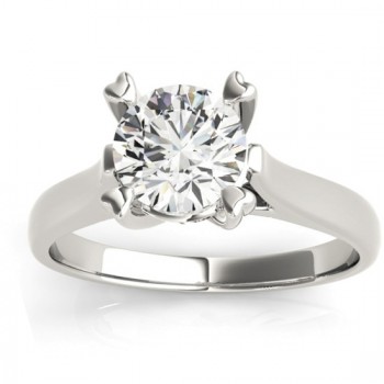 Solitaire Cathedral Prong-Set Engagement Ring Setting 14K White Gold