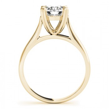 Solitaire Cathedral Prong-Set Engagement Ring Setting 18K Yellow Gold