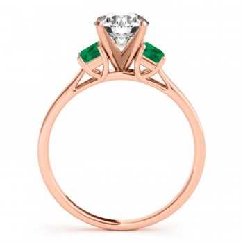 Trio Emerald Cut Trio Emerald Engagement Ring 14k Rose Gold (0.30ct)