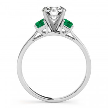 Trio Emerald Cut Trio Emerald Engagement Ring 18k White Gold (0.30ct)