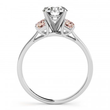 Trio Emerald Cut Morganite Engagement Ring Platinum (0.30ct)