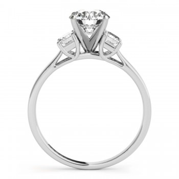 Trio Emerald Cut Diamond Engagement Ring Platinum (0.30ct)