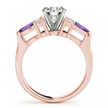 Amethyst Marquise Accented Engagement Ring 14k Rose Gold .66ct