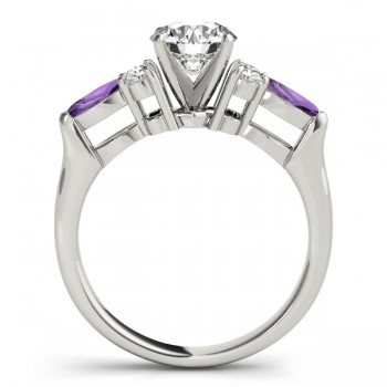 Amethyst Marquise Accented Engagement Ring Platinum .66ct