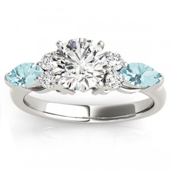 Aquamarine Marquise Accented Engagement Ring Platinum .66ct