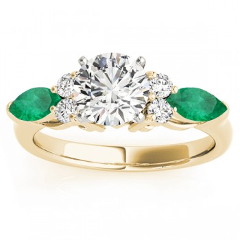 Emerald Marquise Accented Engagement Ring 18k Yellow Gold .66ct