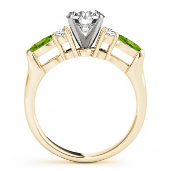 Peridot Marquise Accented Engagement Ring 14k Yellow Gold .66ct