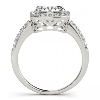 Cushion Cut Diamond Halo Engagement Ring Platinum (1.00ct)