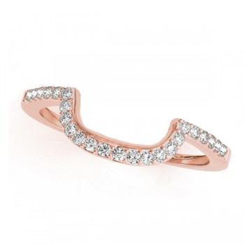 Diamond Semi Eternity Contoured Wedding Band 14k Rose Gold (0.17ct)