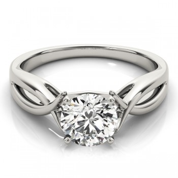 Solitaire Bypass Diamond Engagement Ring 14k White Gold (1.00ct)