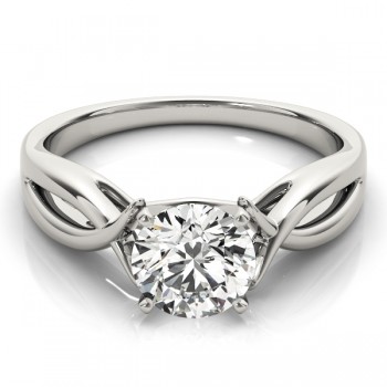 Solitaire Bypass Diamond Engagement Ring 14k White Gold (1.25ct)