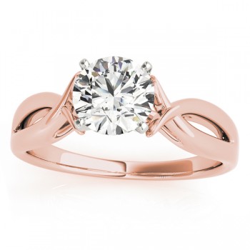 Solitaire Bypass Twisted Engagement Ring Setting 14k Rose Gold