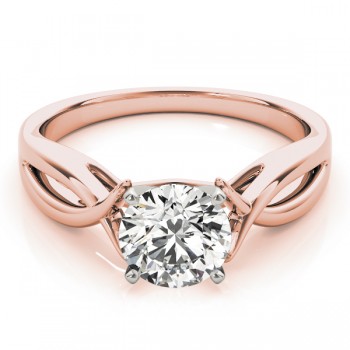 Solitaire Bypass Twisted Engagement Ring Setting 14k Rose Gold