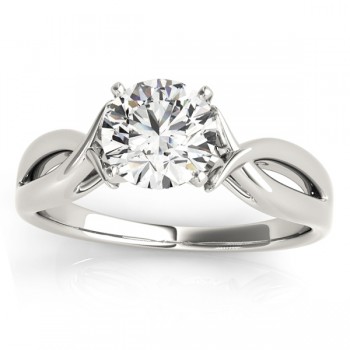 Solitaire Bypass Twisted Engagement Ring Setting Platinum