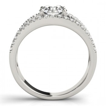 Round Diamond Split Shank Engagement Ring 14K White Gold (0.69ct)