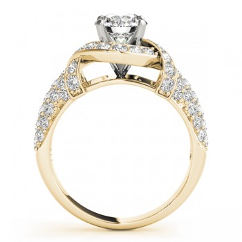 Diamond Twisted Engagement Ring Setting 14k Yellow Gold (0.58ct)