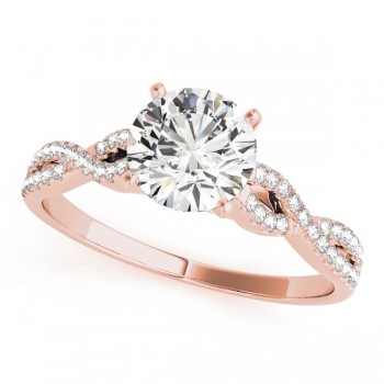 Diamond Accented Twisted Band Engagement Ring 18k Rose Gold (1.50ct)