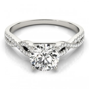 Diamond Accented Twisted Band Engagement Ring Platinum (0.75ct)