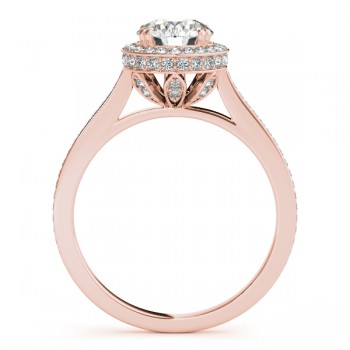 Diamond Halo Round Engagement Ring in 14k Rose Gold (0.48ct)