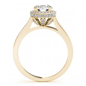 Diamond Halo Round Engagement Ring in 14k Yellow Gold (0.48ct)