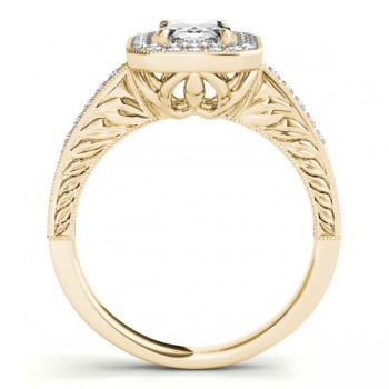 Antique Emerald Cut Diamond Engagement Ring 18k Yellow Gold (1.80ct)