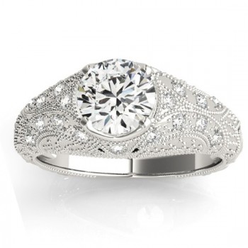 Diamond Antique Style Engagement Ring Art Deco Platinum (0.20ct)