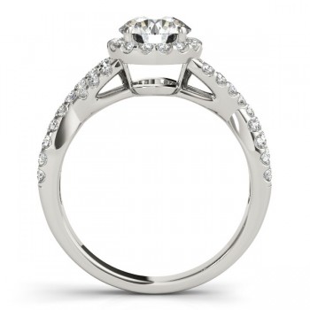 Moissanite Infinity Twisted Halo Engagement Ring Platinum 1.50ct