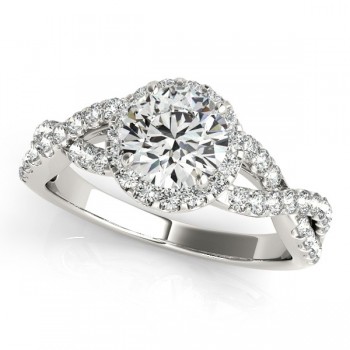Diamond Infinity Twisted Halo Engagement Ring Platinum 1.50ct