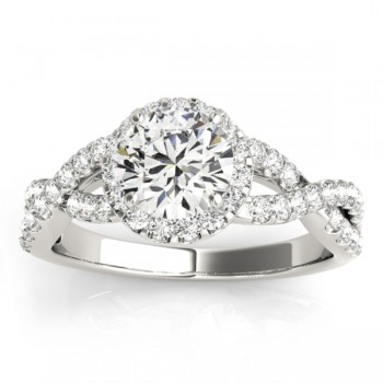 Diamond Infinity Halo Engagement Ring 14k White Gold (0.52ct)