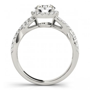 Diamond Infinity Halo Engagement Ring 14k White Gold (0.52ct)