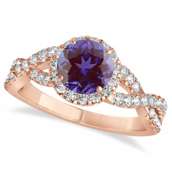 Alexandrite & Diamond Twisted Engagement Ring 18k Rose Gold 1.80ct