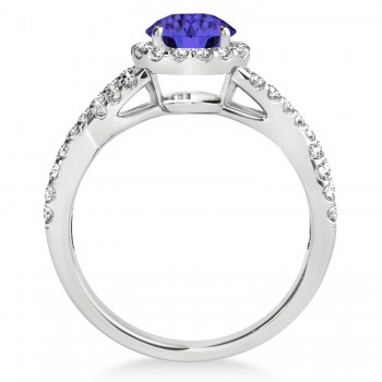Tanzanite & Diamond Twisted Engagement Ring Platinum 1.55ct