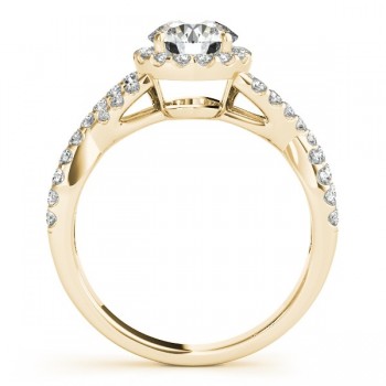 Moissanite Infinity Twisted Halo Engagement Ring 14k Yellow Gold 1.00ct