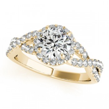 Moissanite Infinity Twisted Halo Engagement Ring 14k Yellow Gold (2.50ct)