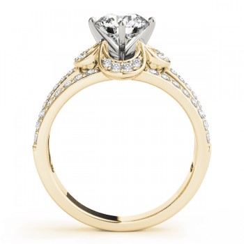 Diamond Three Row Clover Engagement Ring 18k Yellow Gold (0.58ct)