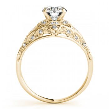 Vintage Art Deco Diamond Engagement Ring Setting 18k Yellow Gold .19ct