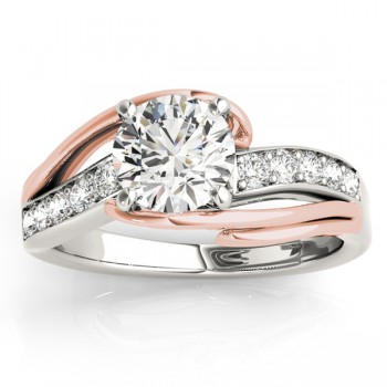 Diamond Bypass Engagement Ring Twisted Setting 14k Rose Gold (0.20ct)