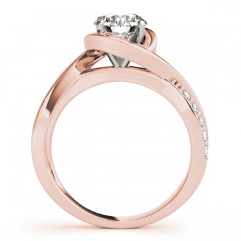 Solitaire Bypass Lab Grown Diamond Engagement Ring 18k Rose Gold (0.13ct)